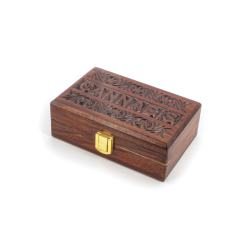 Caja de madera diseño Hojas...